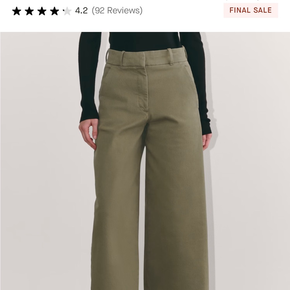 Everlane Wide Leg Pants in Olive